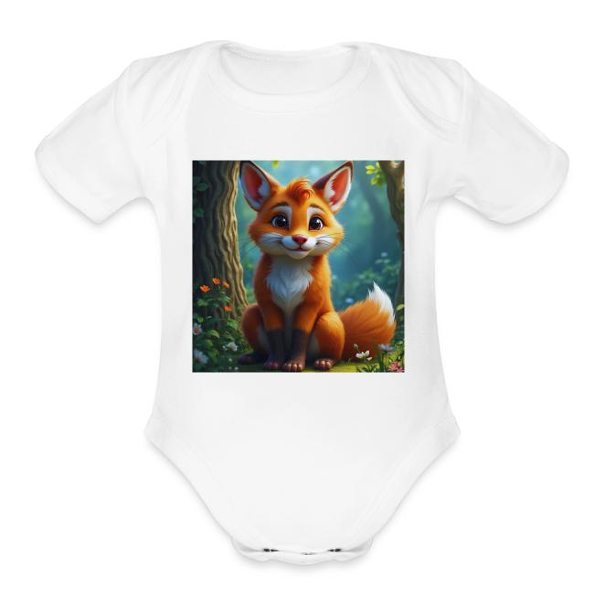 Magical fantasy fox in enchanted forest scene