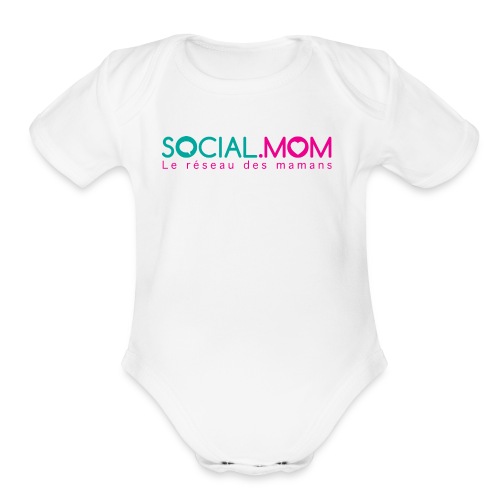 Social.mom logo français - Organic Short Sleeve Baby Bodysuit