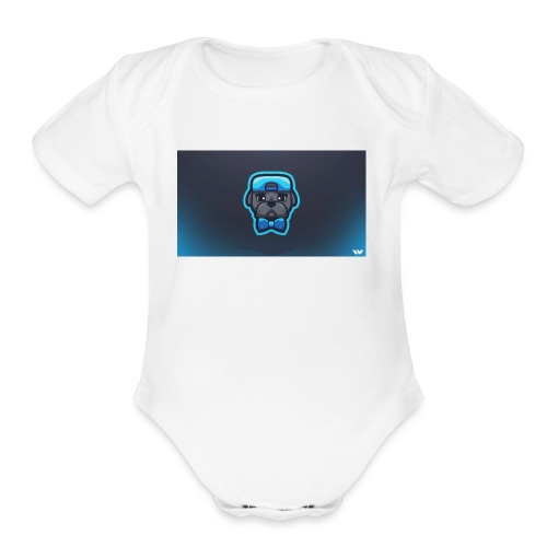 Pug icon - Organic Short Sleeve Baby Bodysuit