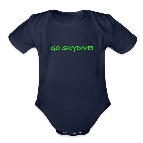 Go Skydive T-shirt/Book Skydive - Organic Short Sleeve Baby Bodysuit