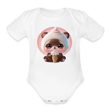 sweet baby - Organic Short Sleeve Baby Bodysuit - white - Front
