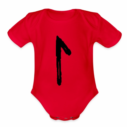 Elder Futhark Rune Laguz - Letter L - Organic Short Sleeve Baby Bodysuit