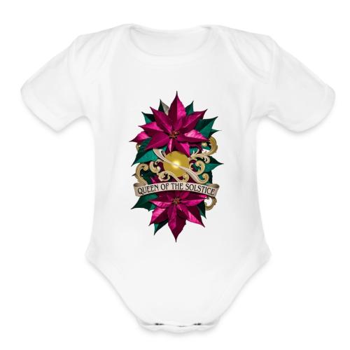 Queen of the Solstice Poinsettia T-Shirt - Organic Short Sleeve Baby Bodysuit