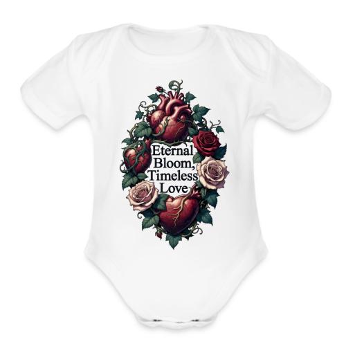 Eternal Bloom Timeless Love Entwined Hearts T-Shir - Organic Short Sleeve Baby Bodysuit