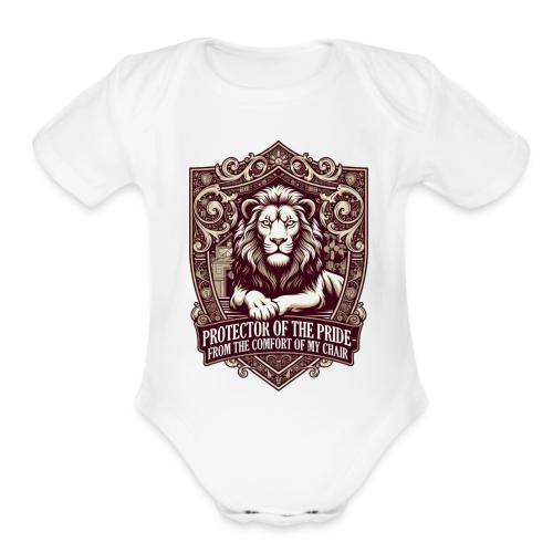Protector of the Pride T Shirt, Sarcastic Dad Gif - Organic Short Sleeve Baby Bodysuit