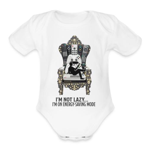 Remote Throne Procrastinator T Shirt, Dad Gift - Organic Short Sleeve Baby Bodysuit