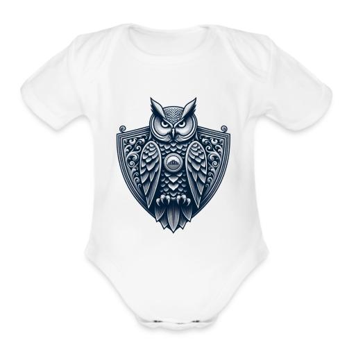 Night Watch Owl T Shirt, Sarcastic Dad Gift - Organic Short Sleeve Baby Bodysuit