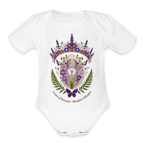 Spring Meadow Crown Tee, Cottagecore Renewal Gift - Organic Short Sleeve Baby Bodysuit