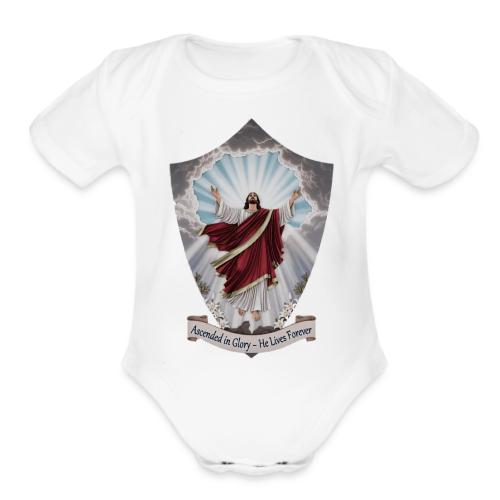 Easter Ascended in Glory T Shirt,Resurrection Gift - Organic Short Sleeve Baby Bodysuit