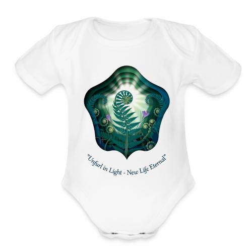 Easter Unfurl in Light Resurrection T Shirt, Gift - Organic Short Sleeve Baby Bodysuit