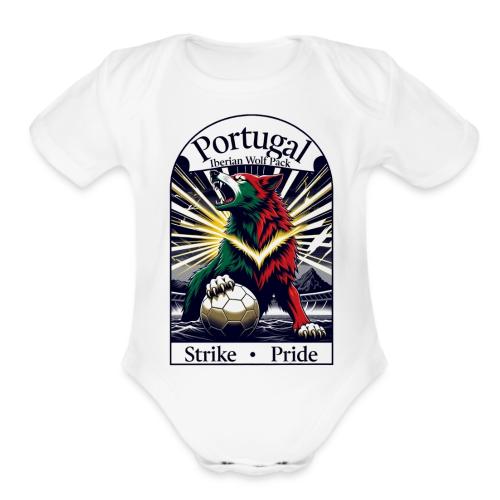 Portugal Iberian Wolf Soccer T Shirt, Pride Gift - Organic Short Sleeve Baby Bodysuit