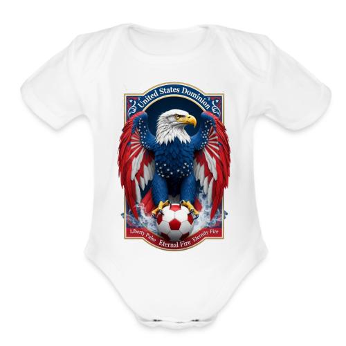 USA Eagle Emblem T Shirt, USA Soccer Pride Gift - Organic Short Sleeve Baby Bodysuit