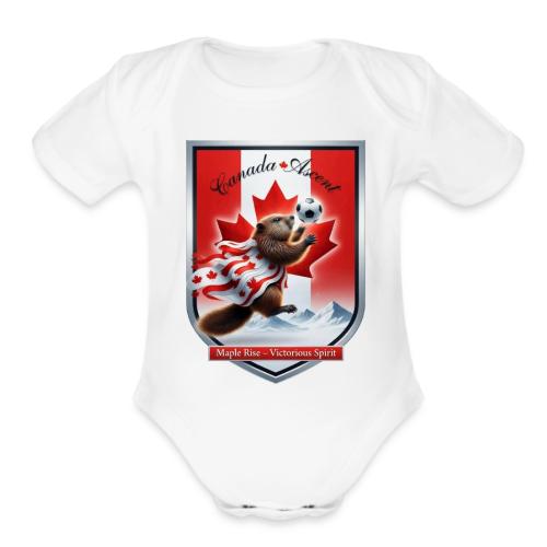Canada Beaver Ascent T-Shirt, Canadian Pride Gift - Organic Short Sleeve Baby Bodysuit