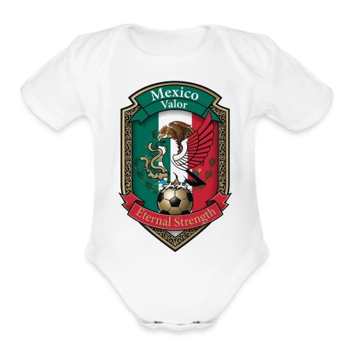 Mexico Eagle Valor T-Shirt, Pride Badge Gift - Organic Short Sleeve Baby Bodysuit