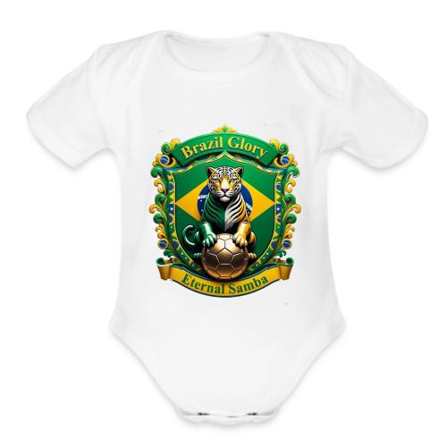 Brazil Jaguar Glory Tee, Brazilian Pride Gift - Organic Short Sleeve Baby Bodysuit