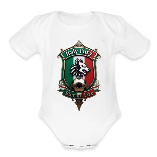 Italy heritage Wolf Fury Tee, Pride Badge Gift - Organic Short Sleeve Baby Bodysuit