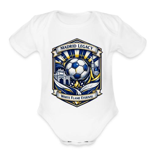 Madrid White Legacy T Shirt, Madrid Fan Gift - Organic Short Sleeve Baby Bodysuit