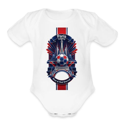 Paris Tower Legacy T Shirt, Soccer City Pride Gift - Organic Short Sleeve Baby Bodysuit