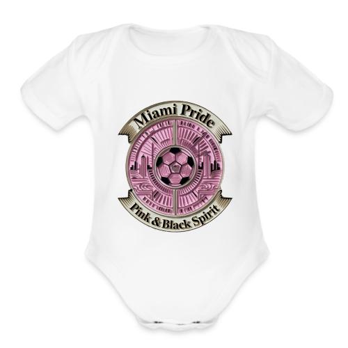 Miami Pride T Shirt, Soccer City Pride Gift - Organic Short Sleeve Baby Bodysuit