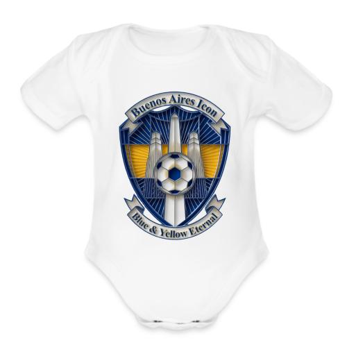 Buenos Aires Icon T Shirt, Soccer City Pride Gift - Organic Short Sleeve Baby Bodysuit