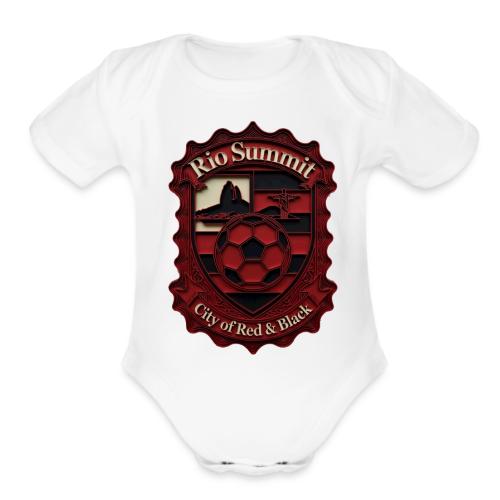 Flamengo Scarlet Summit T-Shirt, Football Gift - Organic Short Sleeve Baby Bodysuit
