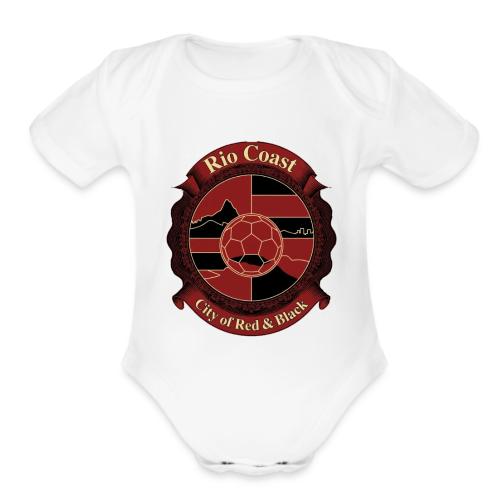 Flamengo Rio Coast T Shirt, Football Pride Gift - Organic Short Sleeve Baby Bodysuit