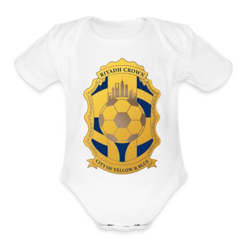 Riyadh Crown T Shirt, Modern Desert Pride Gift - Organic Short Sleeve Baby Bodysuit