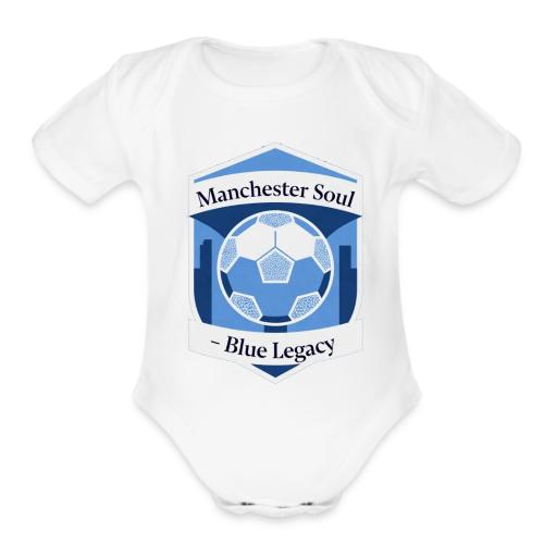 Manchester Soul Soccer City Emblem T Shirt, Gift - Organic Short Sleeve Baby Bodysuit