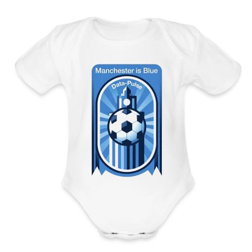 Manchester is Blue Soccer City T Shirt, Apparel - Organic Short Sleeve Baby Bodysuit