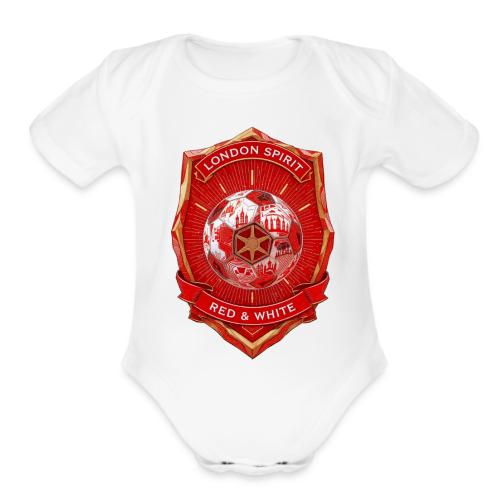 London is Red T Shirt, Football City Pride Gift - Organic Short Sleeve Baby Bodysuit