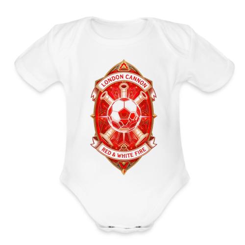 Red London Cannon T Shirt,Football City Pride Gift - Organic Short Sleeve Baby Bodysuit