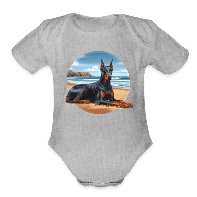 Doberman On The Beach