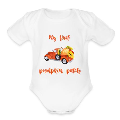 My first pumpkin patch - Organic Short Sleeve Baby Bodysuit