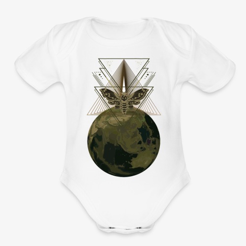 Look there's Spring on Earth! - Organic Short Sleeve Baby Bodysuit