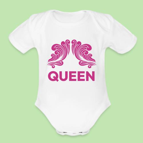 Queenlisse™ Signature Crown T-Shirt – Elegant - Organic Short Sleeve Baby Bodysuit