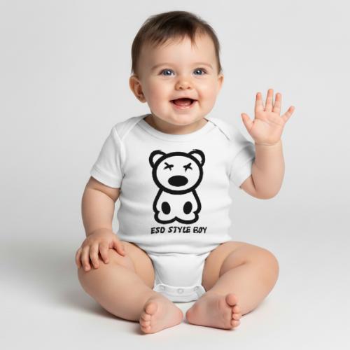 ESD style boy design - Organic Short Sleeve Baby Bodysuit