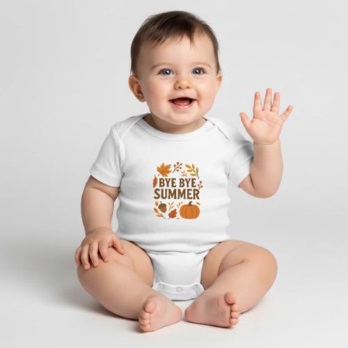 Bye Bye Summer - Organic Short Sleeve Baby Bodysuit