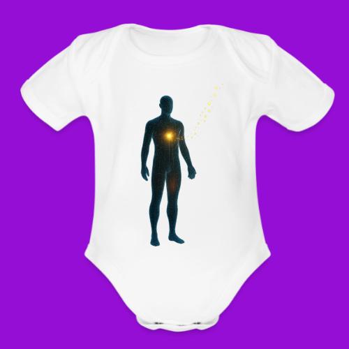 Glowing Chest Personl - Organic Short Sleeve Baby Bodysuit