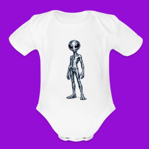 Silver Alien - Organic Short Sleeve Baby Bodysuit