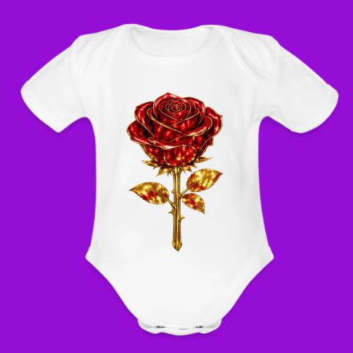 Golden Rose - Organic Short Sleeve Baby Bodysuit
