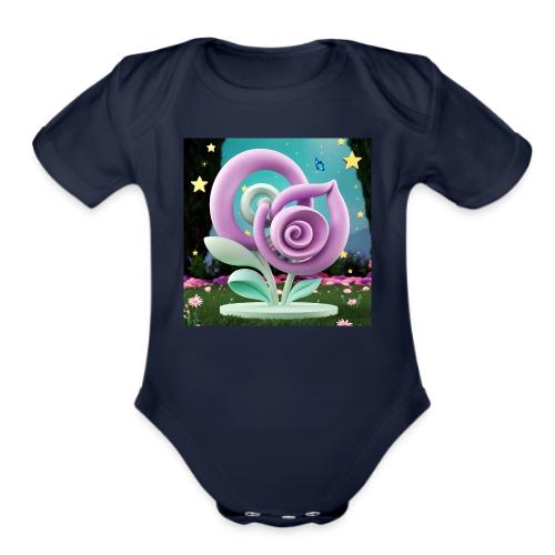Lila Bloom | Double Floral Eco-Inspired Art - Organic Short Sleeve Baby Bodysuit