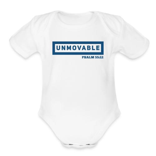 Unmovable: Psalm 55:22 - Organic Short Sleeve Baby Bodysuit
