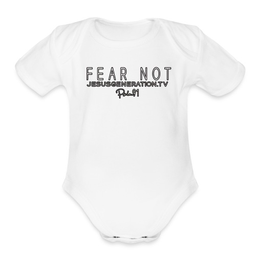 fear not outlined - Organic Short Sleeve Baby Bodysuit