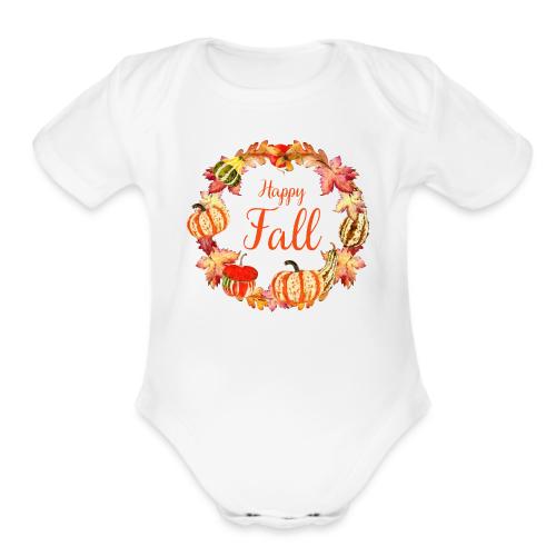 Happy Fall - Organic Short Sleeve Baby Bodysuit