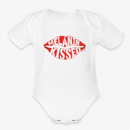 Melanin Kissed Tee by runonwords (r.o.w.) - Organic Short Sleeve Baby Bodysuit