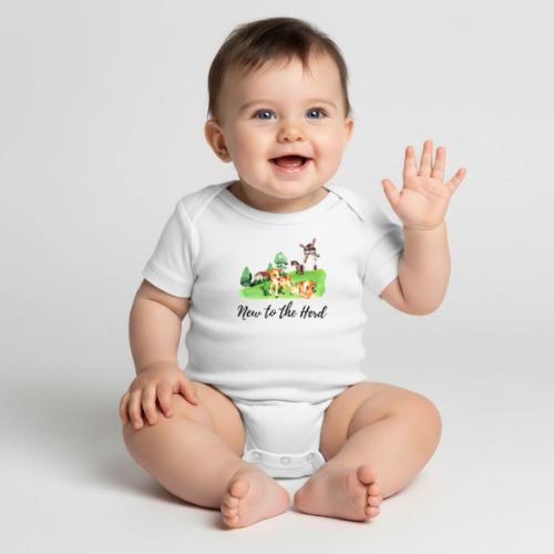 New to the herd - Organic Short Sleeve Baby Bodysuit
