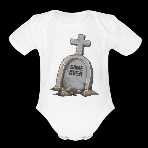 Game Over Gamer | Funny Pixelart - Organic Short Sleeve Baby Bodysuit