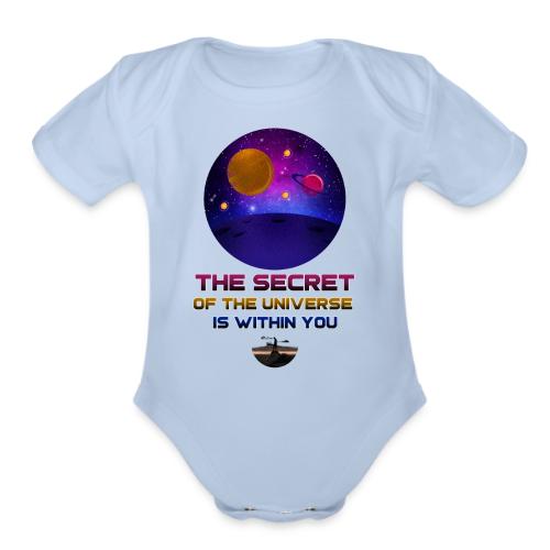 The Secret Of The Universe - Organic Short Sleeve Baby Bodysuit