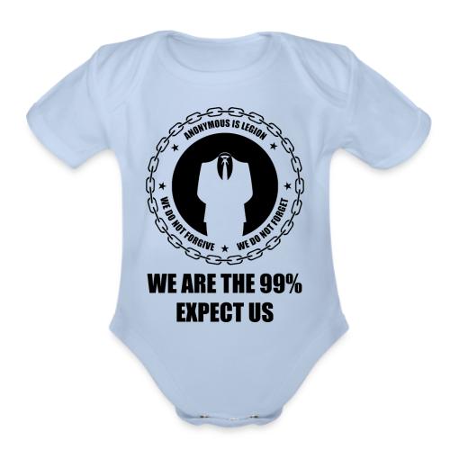 Anonymous 6 Black - Organic Short Sleeve Baby Bodysuit