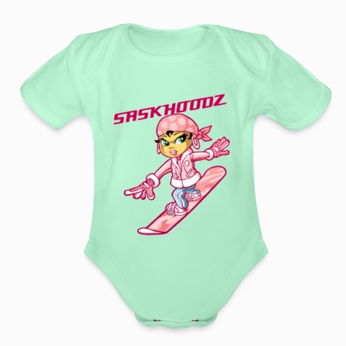 saskhoodz girl - Organic Short Sleeve Baby Bodysuit